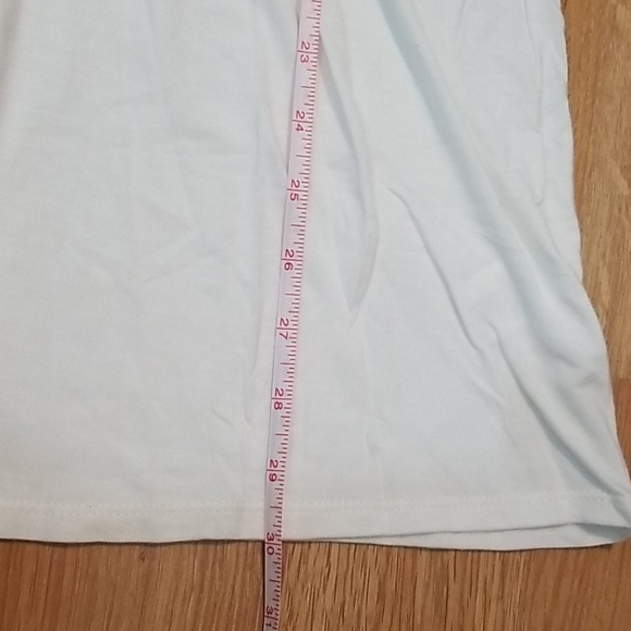 Suzy Shier white & tan ruffle tunic top large NWT - Picture 7 of 8